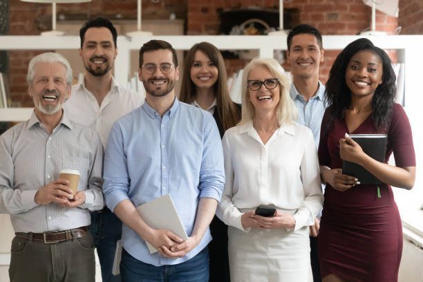 A group of people standing next to each other.