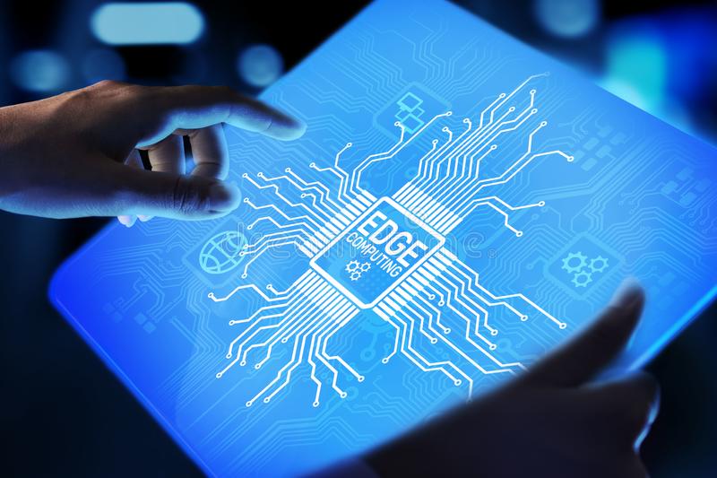 A person touching an electronic circuit board on a tablet.